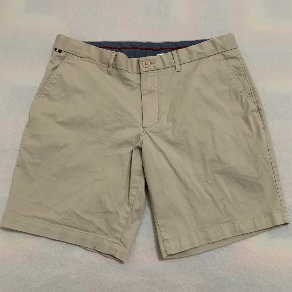 Tommy Hilfiger Men's Size 36‎ Khaki Tan Stretch Chino Shorts 9